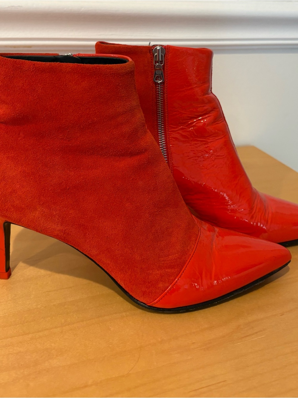 rag & bone Patent and Suede Ankle Boots